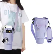 40 OZ Water Bottle Carrier Bag with Pouch and Adjustable Shoulder Strap for Stanley Water Bottle Accessories