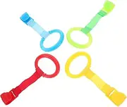 CATIEBYE Tiny Bed Ring Handles 8pcs Crib Pull Rings Walking Assistant Early Learning Pull up Bar