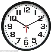 Chicago Lighthouse 16.5" Low Vision Quartz Wall Clock, White Face Black Numbers