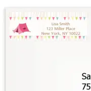Glamping Birthday Party Personalized Return Address Stickers - 27 label