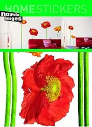Home Stickers Red Poppies Decorative Wall Stickers