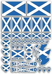 A4 Sticker Sheet Scotland Flags Vinyl Stickers - Scottish Country Europe World National Flag Vacation Travel Holiday Car Aesthetic #80009