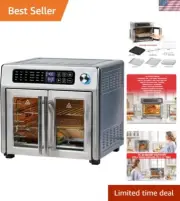 26 QT Extra Large Air Fryer, Convection Toaster Oven with French Doors, Stain...