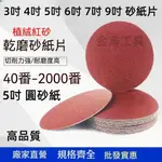 台灣出貨 5吋砂紙機砂紙 植絨砂紙 圓砂紙 40番/2000番 黏扣砂紙 植絨 角磨機 砂紙機  白砂紙 通用牧田款配件