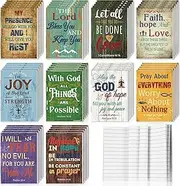 CHENGU 50 Pcs Bible Verse Notebook Christian Journals Bulk Christian Gifts Religious Prayer Journals Inspirational Notepads for Women Men Scripture Notepads Pocket for Office School Home (Vintage