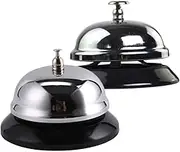 2pcs Chuancai Bell Silver Bell Service Clock Doorbell Ring Chime Led Lighted Doorbell Push Button Wired Jingle Metal Silver