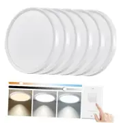 Dimmable 6PK 12 Inch LED Flush Mount Ceiling Light, 24W 2400LM, White