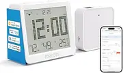 meross Room Thermometer and Humidity Sensor Kit, Smart Hygrometer Indoor Thermometer, Large 3.7" Display, App Alert, Humidity Meter Compatible with Matter, HomeKit, Alexa, Google Home, Hub Required