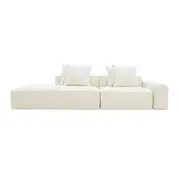 [James Lane] Riley Boucle Ivory Modular Sofa - 1x Arm, 1x Armless, 1x Left Terminal