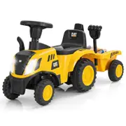 Costway Kids Ride On Tractor Battery-Operated Sliding Toy w/Beach Rake & Shovel