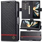 For Samsung Galaxy Z Fold6/5/4/3 Case Leather Stand Magnetic Card Wallet Case