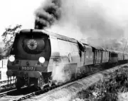 A4 Class Steam Locomotive Mallard With Lord Nelson Class Engine Train Old Photo