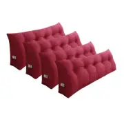 SOGA 4X 150cm Rose Red Tatami Triangular Headboard Wedge Bed Pillow Backrest