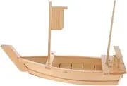 FONDOTIN 1Pc Wooden Sushi Boat Plate Boat Shaped Serving Dish for Sushi and Sashimi Unique Table Decor for Parties Weddings and Appetizers