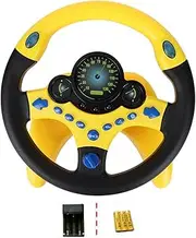 Simulated Driving Controller Portable Simulated Driving Steering Wheel Copilot Toy Children's Educational Sounding Toy Small Steering Wheel Toy Gift Funny Interactive Driving Wheel with Music Facaily
