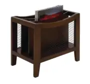 3 Slot Wooden Magazine Holder with Mesh Newspaper Rack Floor Magazine Holder 15"