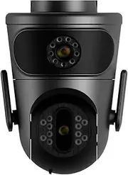 6K 12MP WiFi Security Camera Outdoor Three Lens Three Screen 360° 10X Zoom Video Surveillance CCTV IP(AU Plug,2K Add 32G SD Card)