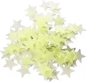 Totority 100pcs Wall Decals Stars Wall Decals Room Decoración 3D Stickers Ceiling Decorations 3D Wall Decals for Wall Stickers Decorate Bedroom Decor for Boys Green