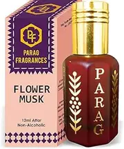 Parag Fragrances Flower Musk Attar 1 Tola / 12ml (Crystal Series) (Limited Time Launching Offer Pack) Natural Distiled Attar/Alcohol Free Attar/Long Lasting Attar