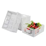 4 PC Baskets Plastic for Shelf Home Kitchen Storage Bin Organizer, White
