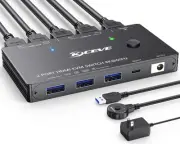 8K KVM Switch HDMI 2 Port 8K@60Hz 4K@120Hz,HDMI KVM Switch for 2 Computers Sh...