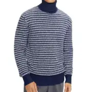 NEW TED BAKER RIBER SWEATER ROLL NECK WOOL JUMPER TURTLE BLUE SIZE 7 = 3XL *QQ