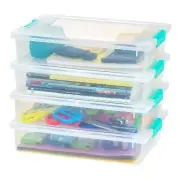 IRIS USA 6 Qt. Plastic Storage Bins Containers with Lids, 4 Pack, Sensory Bin...