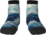 [JEJEA] WITHIN THE TIDES print Men's Athletic Cushioned Crew Socks Crew Training Athletic Socks Men and Women for Sports