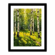 Birch Yellow Tree Knife Framed print Art Poster