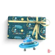Personalized Gift Wrap w/ Name Astronaut Outer Space Rocket Ship Wrapping Paper