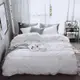現貨北歐風床包四件组 純色日式床包組 簡約小清新床包四件組 兩用被套 單人/雙人/加大/特大 床包床罩床套枕套-白色