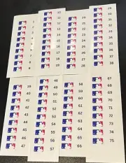 (1-100+) Numbered MLB Logo Sports Card Divider Sticker Label Set