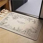 Front Door Mat Outdoor Shoes Take Them Off Indoor Mats for Front Entry Entrance Doormat with Anti Slip Rubber Back PVC Indoor Waterproof Floor Decor(Light Beige,80x120cm)
