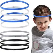[SLLOPL] Boys Headband for Kids with Non-Slip Inner Silicone Ring, 8 PCS Nylon & Silicone Circumference 7.87" Sports Headband with Nylon Sweat Resistance Suitable for All Recreational Sports