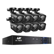 CCTV Security System 8CH DVR 8 Cameras 1080p Surveillance Home Security Vi 8S-BK