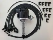 CORVETTE BLACK TACH DRIVE HEI Distributor + SPARK PLUG WIRES Universal 45 degree