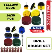 14/30PCS Cleaning Tool Kit Drill Brush Tub Clean Electric Grout Power Scrubber