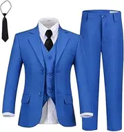 Wehilion Boys Suit Slim Fit Formal Tuxedo Suit Set for Kids Toddler Boys Teen Wedding Ring Bearer Dress Outfits