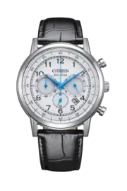 Citizen CA4630-02A Eco-Drive White Dail Stainless Steel Calf Leather