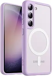 JETech Magnetic Case for Samsung Galaxy S23 5G 6.1-Inch, Compatible with MagSafe, Translucent Matte Back Shockproof Phone Cover (Lilac)