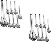 Cabilock 16 Pcs Ergonomic Grip Slotted Spoon Set Stainless Steel for Cooking Serving Condiments