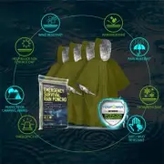 FosPower [4 PACK] Windproof Waterproof Universal Emergency Survival Rain Poncho