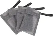 ERINGOGO 4Pcs Soap Mesh Pouch Exfoliating Foaming Bag for Quick Lathering Skin Friendly Design Compact and Lightweight for Travel and Bathing Grey Color