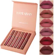 6PCS Lip Gloss Set Matte Colours Liquid Lipstick Makeup Waterproof Long Lasting