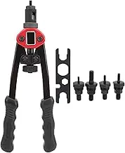 Marhynchus 12In Hand Thrust Rivet Nut Gun with 6-32 8-32 10-24 1/4-20 5/16-18 Tips British System Metric Manual Riveting Rivnut Tool