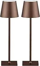 CHLORANTHUS 2 Pack Cordless Table Lamps, 3 Colors Stepless Dimming, 5000mAh Rechargeable Battery LED Desk Lamp for Bedroom/Couple Dinner/Desk/Cafe/Dining Room/Terrace