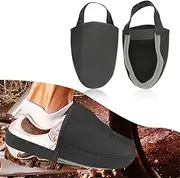 Cycling Shoe Toe Covers - 1 Pair Cycling Shoe Covers Winter with Heel Straps - Waterproof Bike Overshoes Thermal Bicycle Shoe Toe Protector Covers for Men & Women, Black