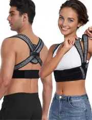 Posture Corrector for Women Men,BI-Straps Back Straightener - Bamboo Fiber Back