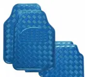 Checkerplate Car Floor Mats PVC BLUE Set of 4 CAR MATTS CHECKER PLATE MAT CAR