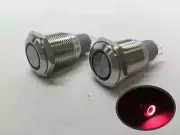 2 of MARINE BOAT SS304 RED LED ULTRA FLUSH LIGHT ON-OFF PUSH SWITCH RING BUTTON